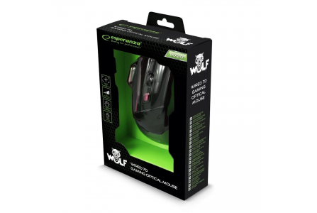 ESPERANZA žična gaming miška 7D optična MX201 WOLF rdeča