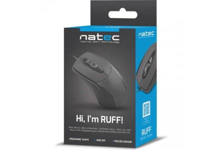 Miška USB Natec Optical Mouse RUFF 1000 DPI
