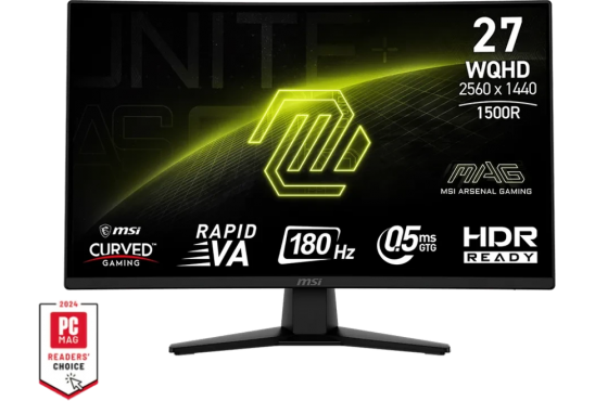 Monitor MSI MAG 274CQF 68,6 cm (27″) WQHD VA LED 180 Hz 1 ms ukrivljen